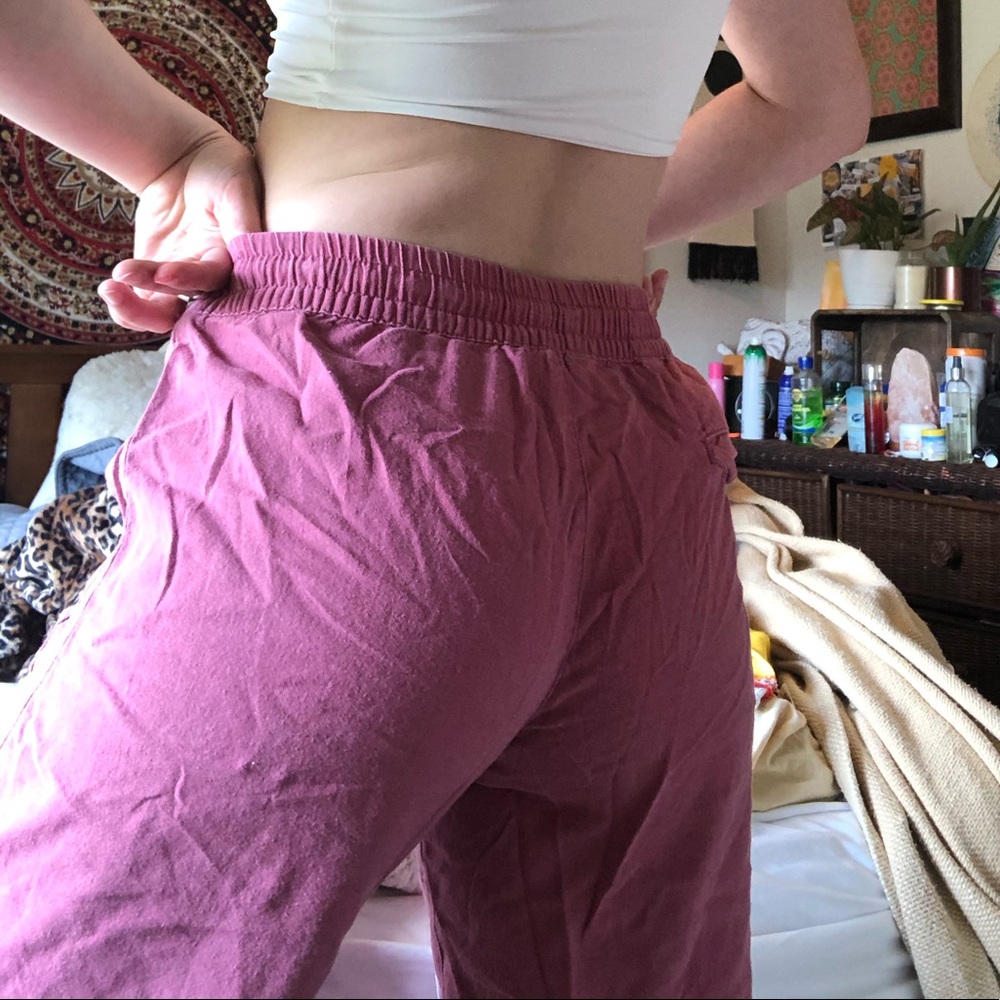 Pink canvas sweats